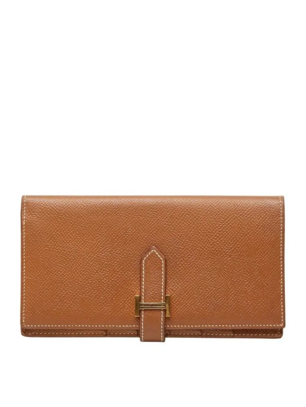Hermes Bearn Souffle Folding Wallet Brown Gold Veau Epsom